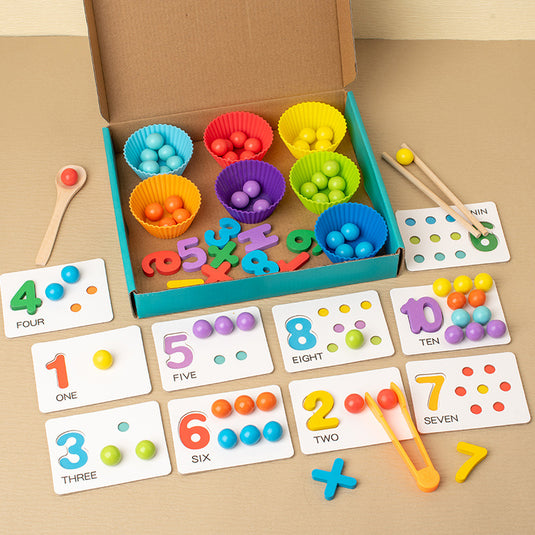 Montessori Math Teaching Aids Clip Beads: Children's Toys for Fine Motor Skills