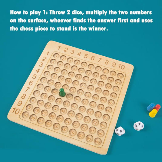 Wooden Montessori Multiplication Board Game - Enhance Math Learning Today